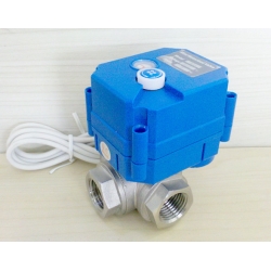 3 way Electric ball valve with manual override