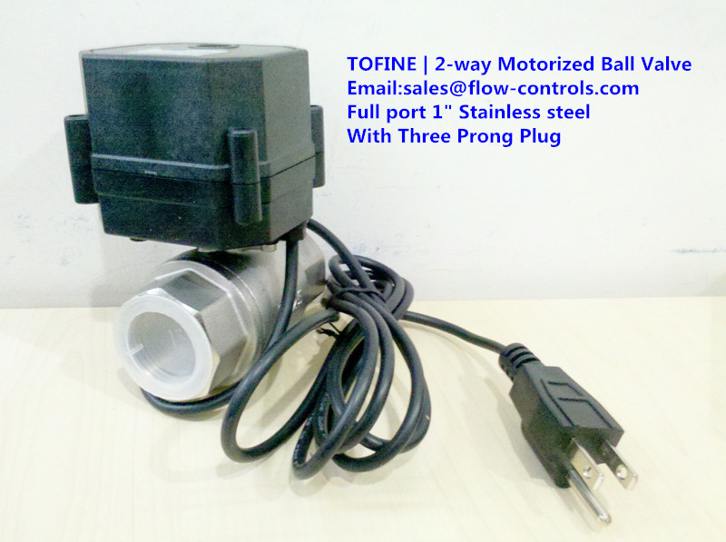 3/4" 110V 120V-220VAC Stainless Steel Motorized Electric Ball Valve N/C US Plug 