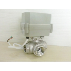 3-way motorized stainless L type ball valve